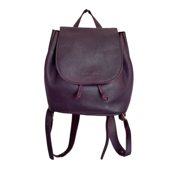 Portland Leather Plum Pebbled Leather Backpack Almost Perfect main image 3